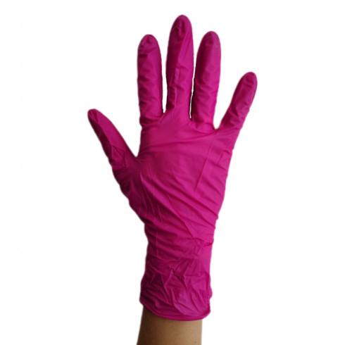 Рукавички нітрилові, оглядові, нестерильні.Рожеві, S,Optima